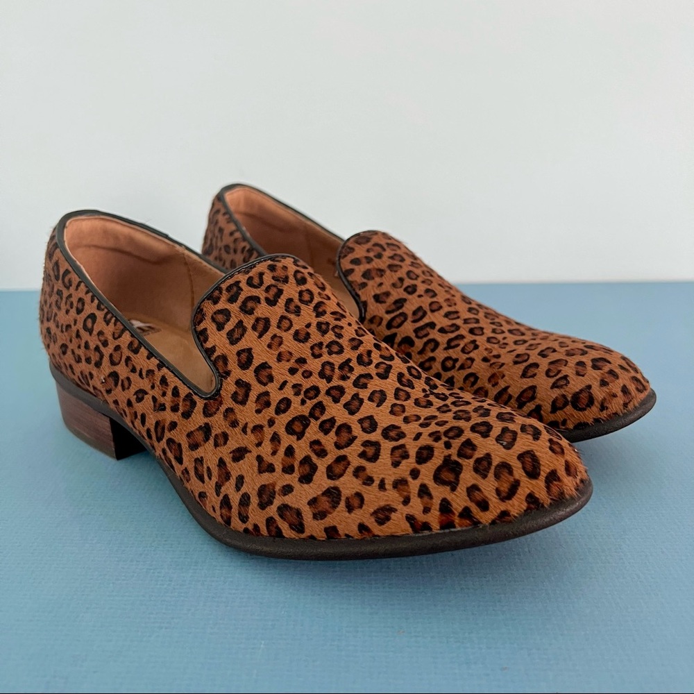 Sofft Severn Leopard Print‎ Calf Hair Slip On Loafers